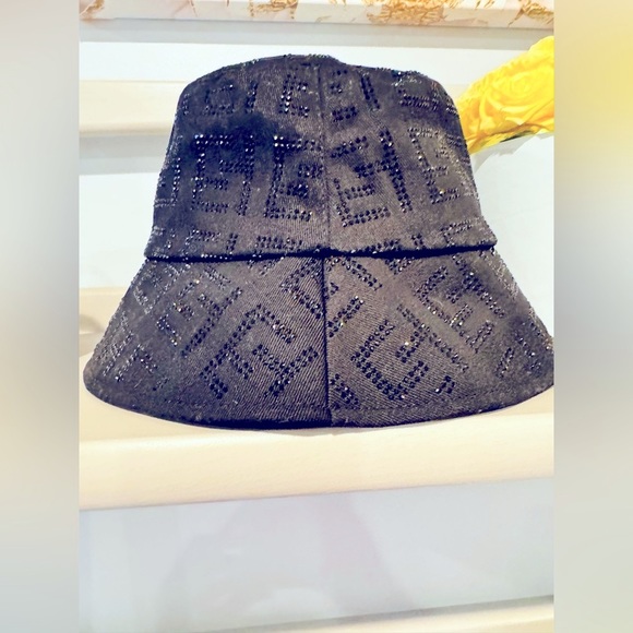 Zara Accessories - FF Black logo bucket bag. Embossed crystal sequins🖤